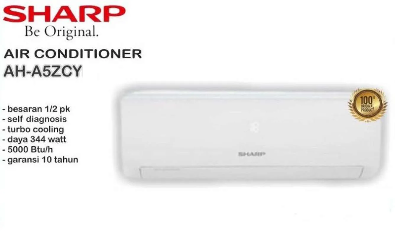 Sharp AC Split Standard AH-05ZEY 1/2 PK Low Watt - Image 2